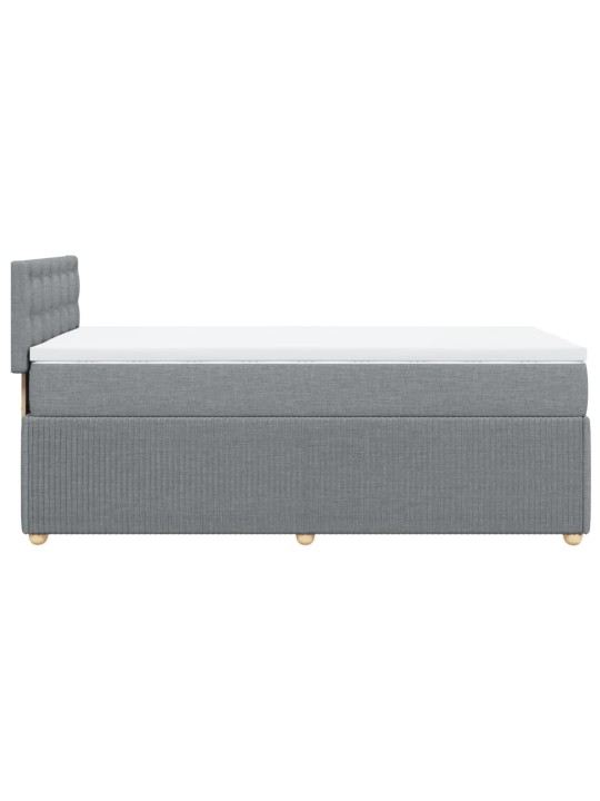 Box spring postel s matrací světle šedý 100 x 200 cm textil