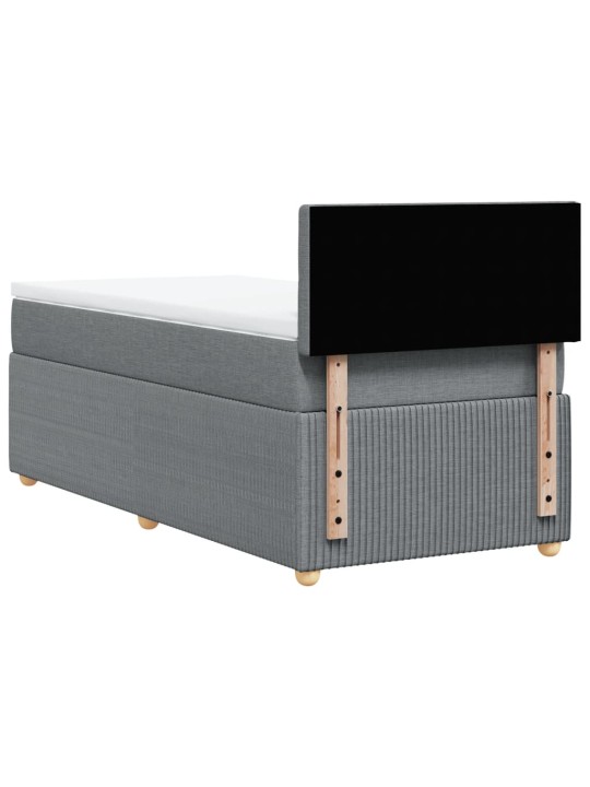 Box spring postel s matrací světle šedý 100 x 200 cm textil