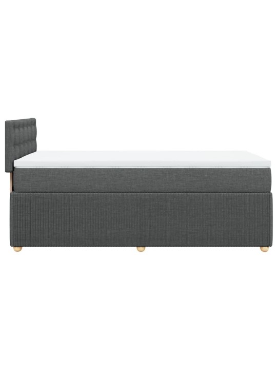 Box spring postel s matrací tmavě šedá 100 x 200 cm textil