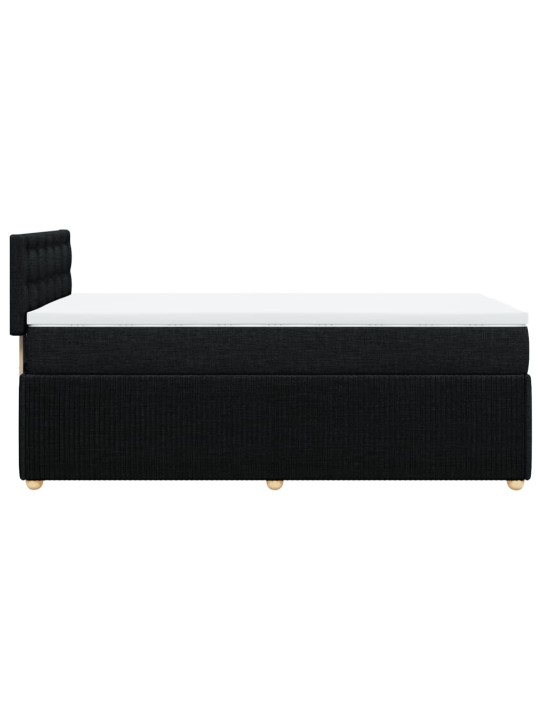 Box spring postel s matrací černá 100 x 200 cm textil