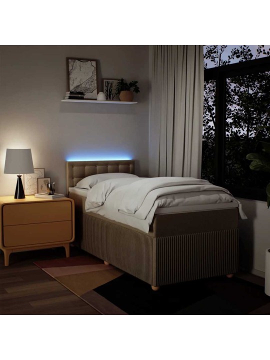 Box spring postel s matrací krémová 100 x 200 cm textil