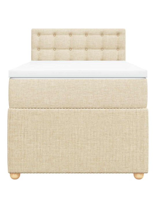 Box spring postel s matrací krémová 100 x 200 cm textil