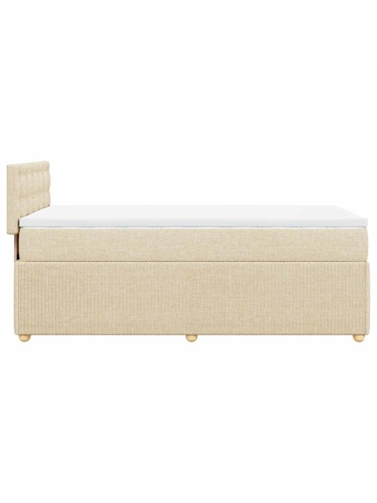Box spring postel s matrací krémová 100 x 200 cm textil