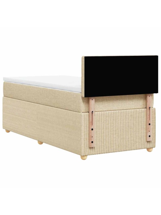 Box spring postel s matrací krémová 100 x 200 cm textil