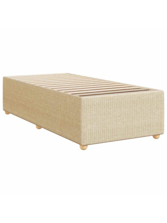 Box spring postel s matrací krémová 100 x 200 cm textil