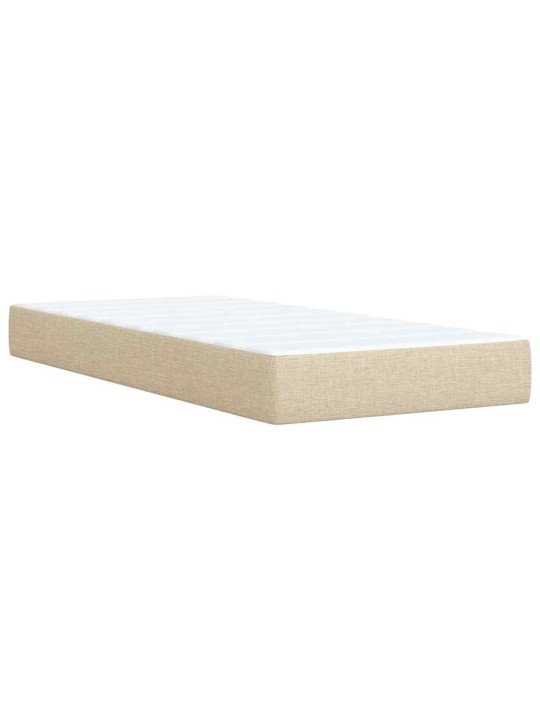 Box spring postel s matrací krémová 100 x 200 cm textil