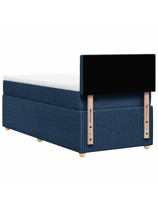Box spring postel s matrací modrá 100 x 200 cm textil