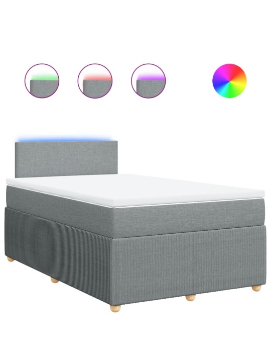 Box spring postel s matrací světle šedá 120x190 cm textil