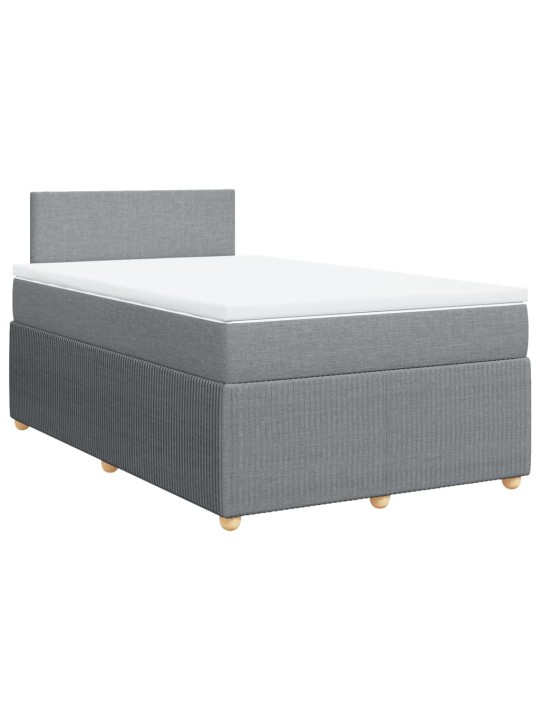 Box spring postel s matrací světle šedá 120x190 cm textil