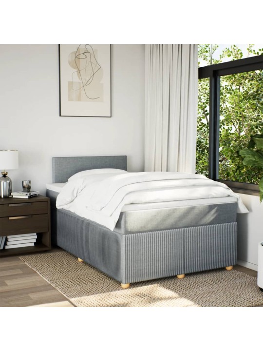 Box spring postel s matrací světle šedá 120x190 cm textil