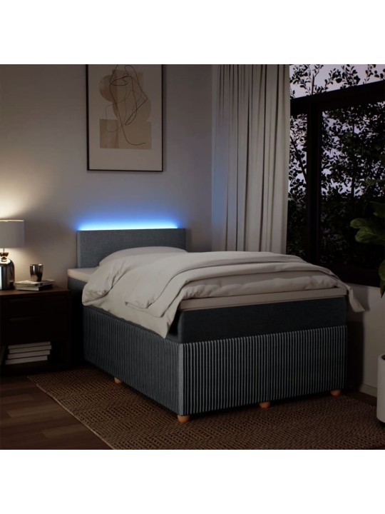 Box spring postel s matrací světle šedá 120x190 cm textil