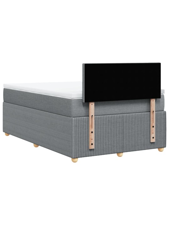 Box spring postel s matrací světle šedá 120x190 cm textil