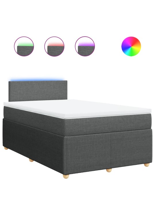 Box spring postel s matrací tmavě šedá 120x190 cm textil