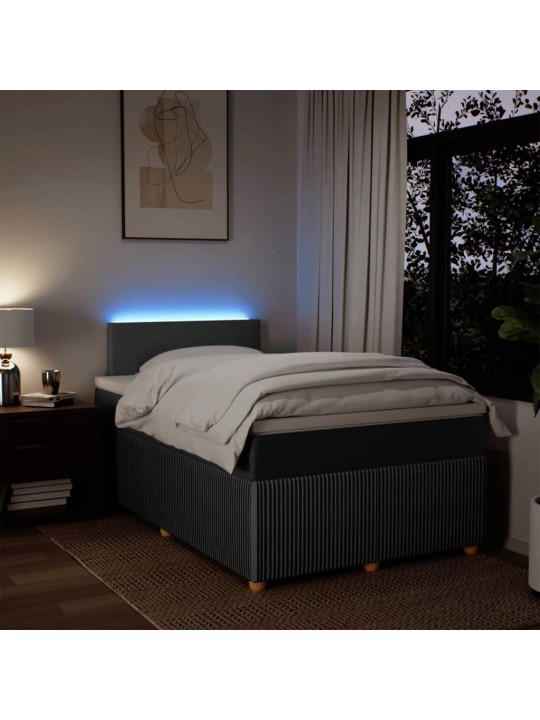 Box spring postel s matrací tmavě šedá 120x190 cm textil