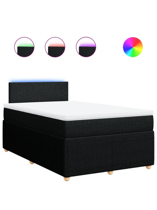 Box spring postel s matrací černá 120x190 cm textil