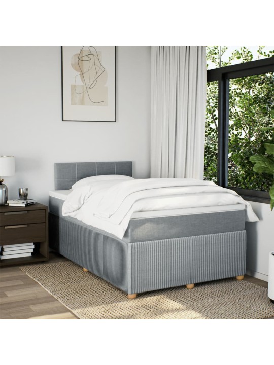Box spring postel s matrací světle šedá 120x190 cm textil