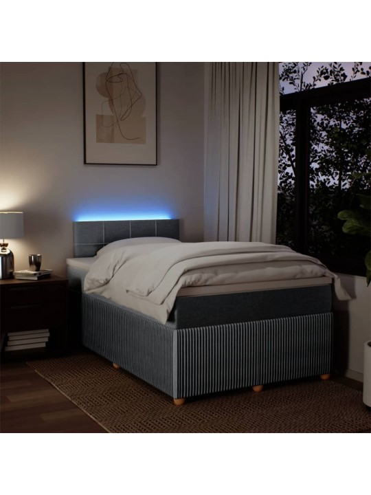 Box spring postel s matrací světle šedá 120x190 cm textil