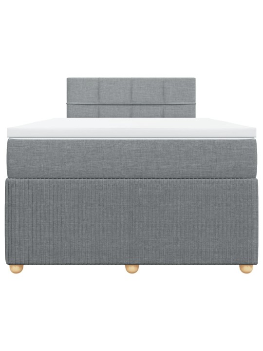 Box spring postel s matrací světle šedá 120x190 cm textil