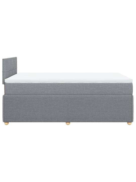 Box spring postel s matrací světle šedá 120x190 cm textil