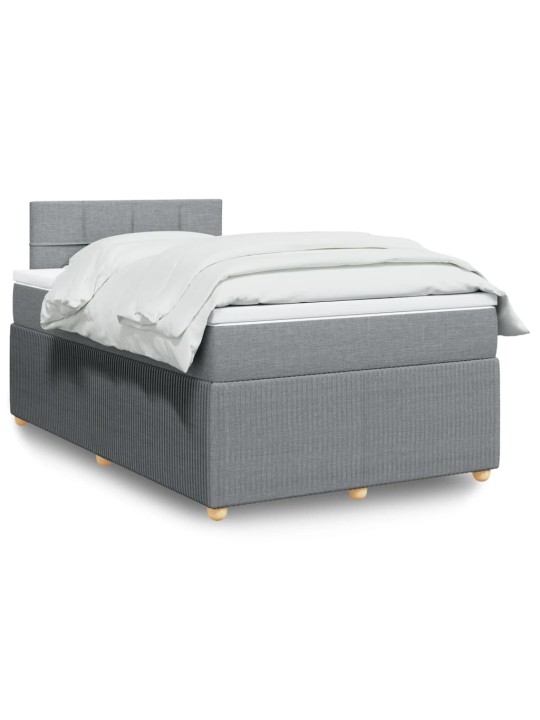 Box spring postel s matrací světle šedá 120x190 cm textil