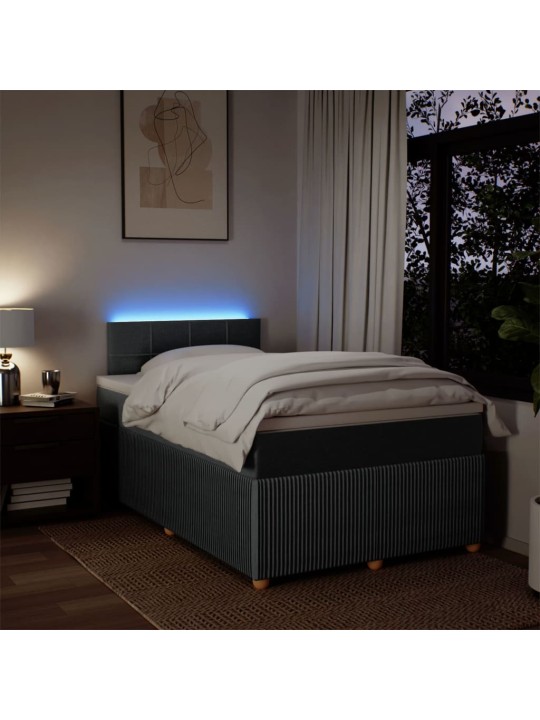 Box spring postel s matrací tmavě šedá 120x190 cm textil