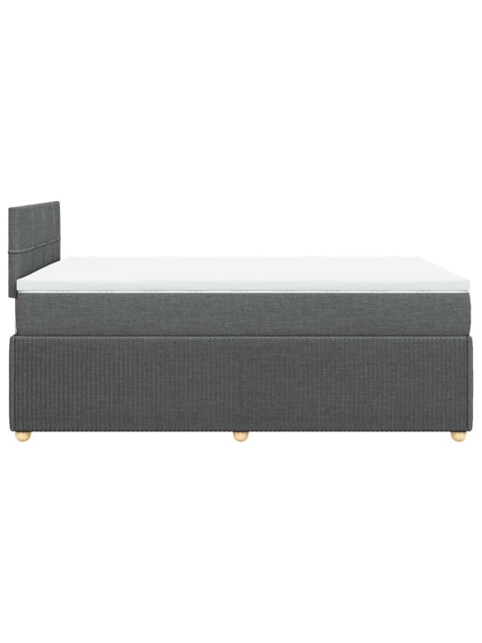 Box spring postel s matrací tmavě šedá 120x190 cm textil