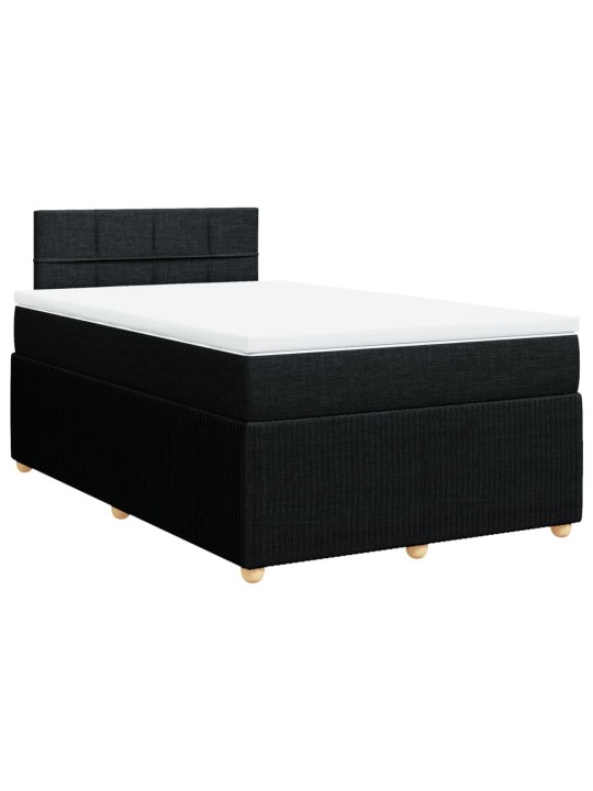 Box spring postel s matrací černá 120x190 cm textil