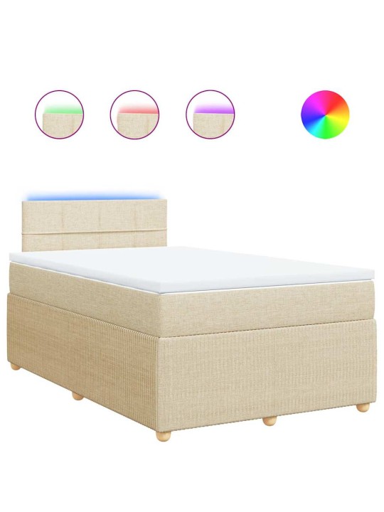 Box spring postel s matrací krémová 120x190 cm textil