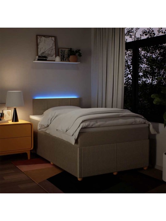 Box spring postel s matrací krémová 120x190 cm textil