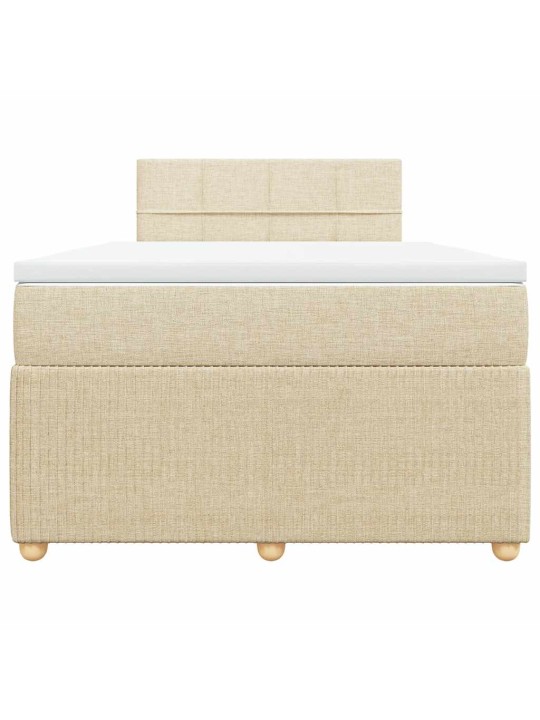 Box spring postel s matrací krémová 120x190 cm textil