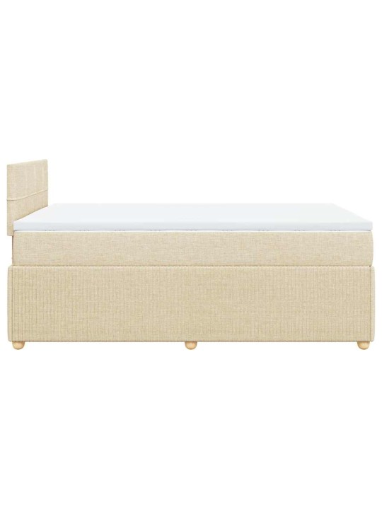 Box spring postel s matrací krémová 120x190 cm textil