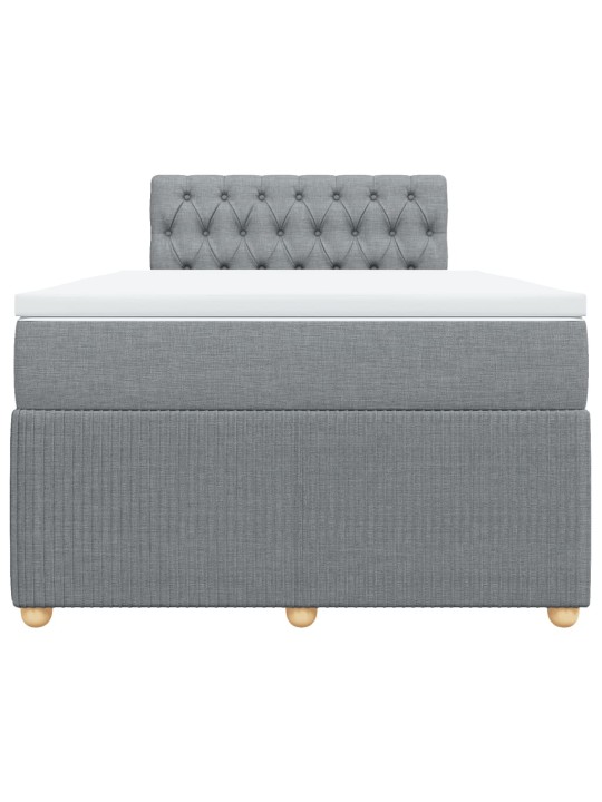 Box spring postel s matrací světle šedá 120x190 cm textil