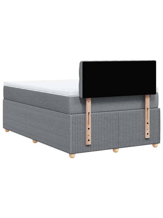 Box spring postel s matrací světle šedá 120x190 cm textil
