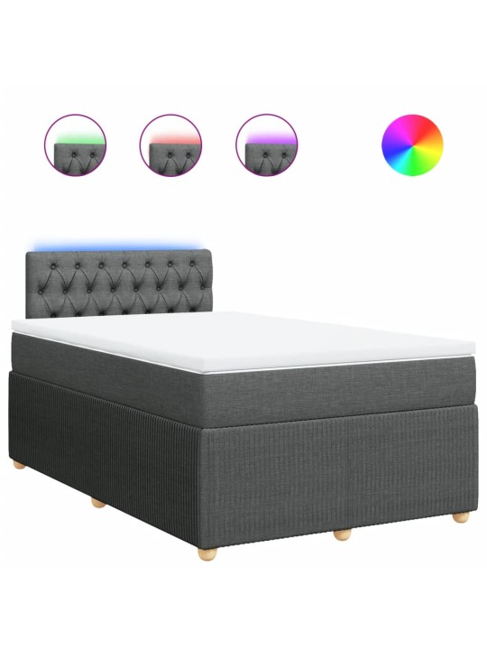 Box spring postel s matrací tmavě šedá 120x190 cm textil
