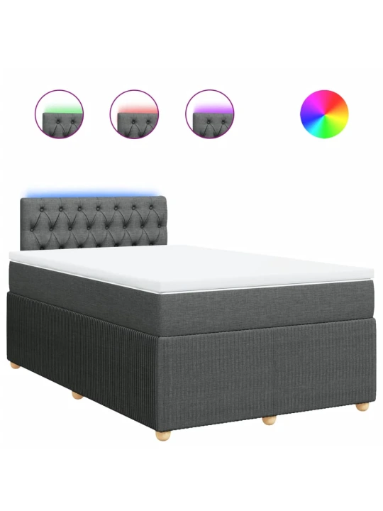 Box spring postel s matrací tmavě šedá 120x190 cm textil