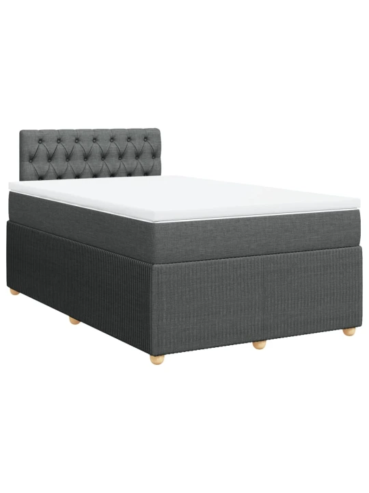 Box spring postel s matrací tmavě šedá 120x190 cm textil