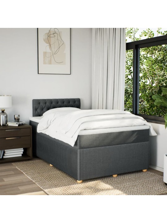 Box spring postel s matrací tmavě šedá 120x190 cm textil