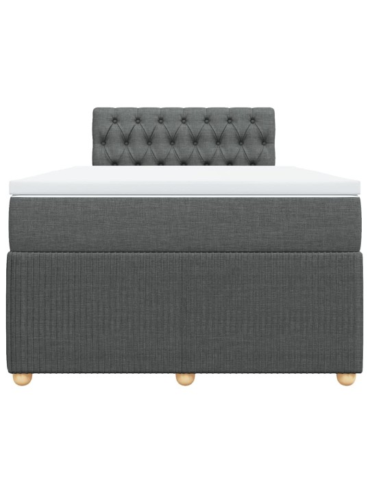 Box spring postel s matrací tmavě šedá 120x190 cm textil