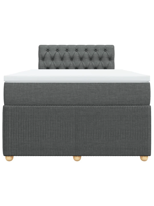 Box spring postel s matrací tmavě šedá 120x190 cm textil
