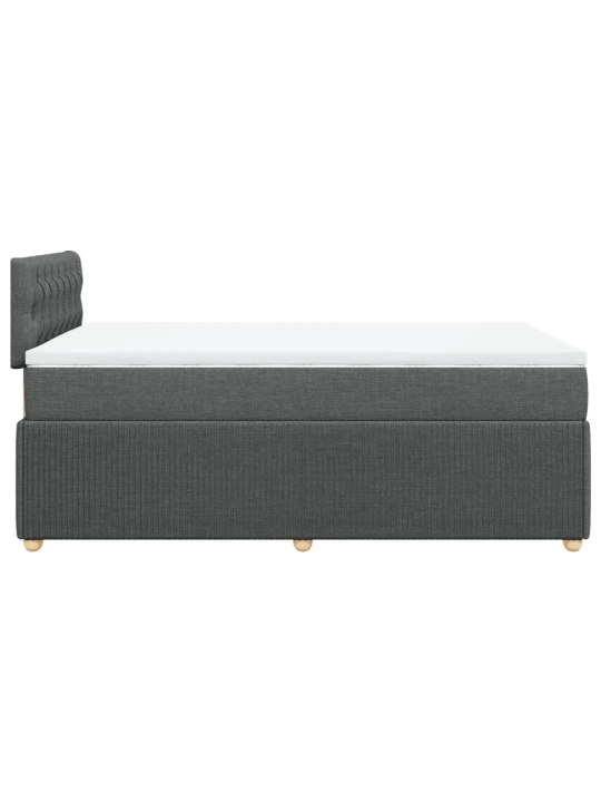 Box spring postel s matrací tmavě šedá 120x190 cm textil