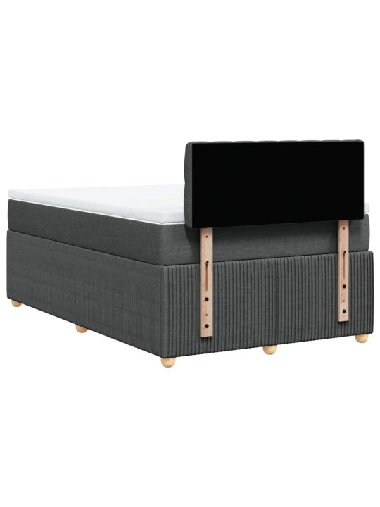 Box spring postel s matrací tmavě šedá 120x190 cm textil