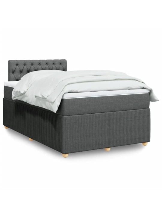 Box spring postel s matrací tmavě šedá 120x190 cm textil