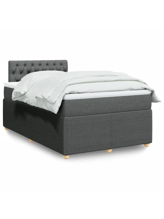 Box spring postel s matrací tmavě šedá 120x190 cm textil