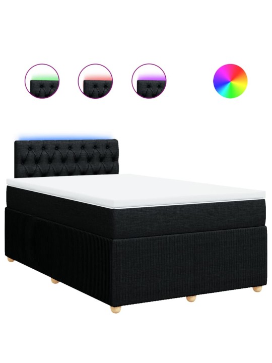 Box spring postel s matrací černá 120x190 cm textil
