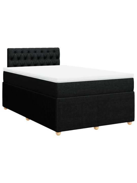 Box spring postel s matrací černá 120x190 cm textil
