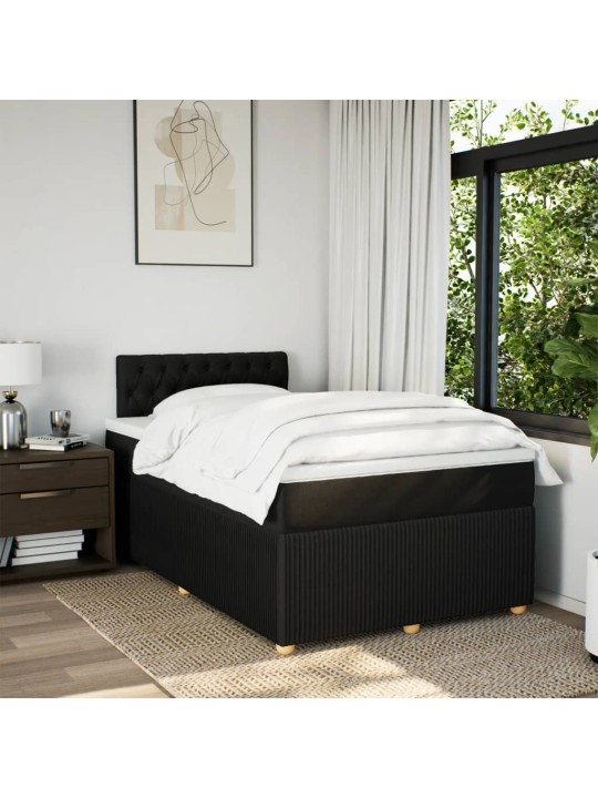Box spring postel s matrací černá 120x190 cm textil