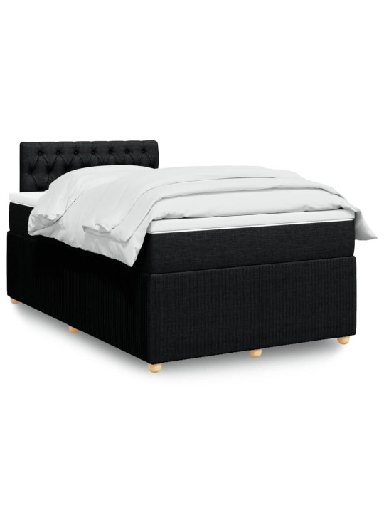 Box spring postel s matrací černá 120x190 cm textil