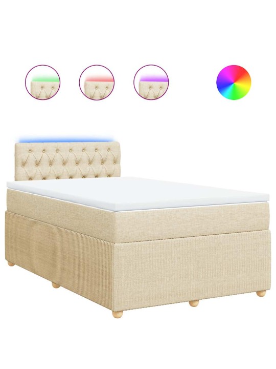 Box spring postel s matrací krémová 120x190 cm textil