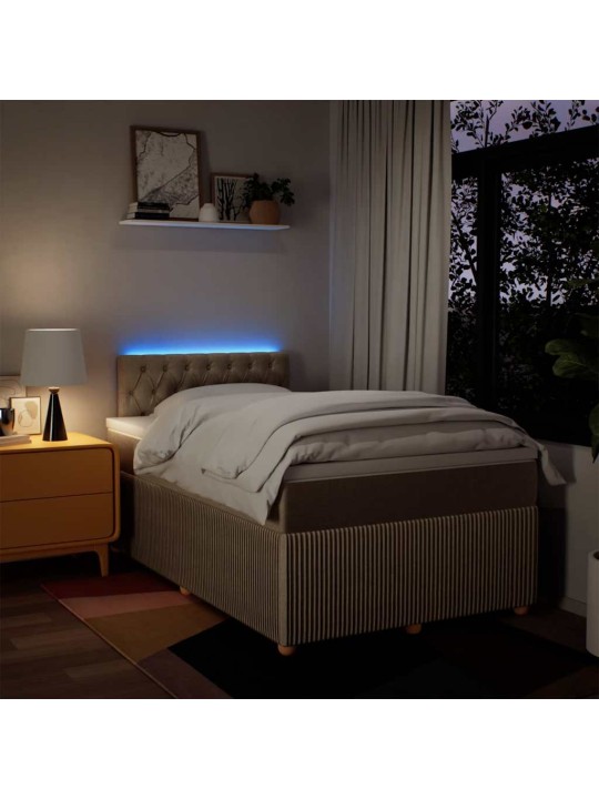 Box spring postel s matrací krémová 120x190 cm textil