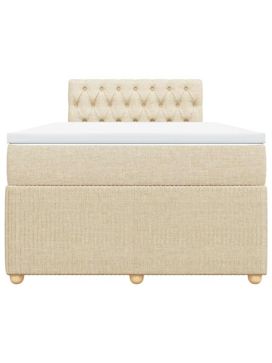 Box spring postel s matrací krémová 120x190 cm textil